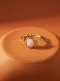Bague Saint Germain | Pierre Naturelle Torsadée Plaquée Or – Univers Parisienne Chic