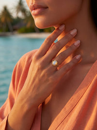 Bague Saint Germain | Pierre Naturelle Torsadée Plaquée Or – Univers Parisienne Chic