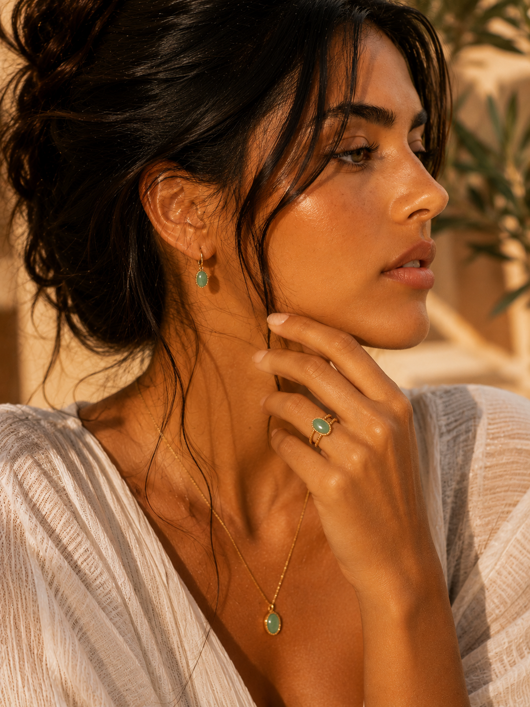 Bague CALYPSEA — Pierre Naturelle & Or 24k | Univers Tropical
