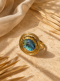 Bague OCÉANIDE — Abalone & Or 24k | Univers Aquatique