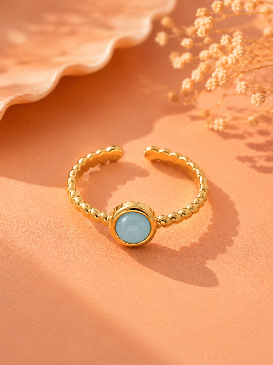 Bague PERLINA — Pierre Naturelle & Or 24k | Univers Aquatique