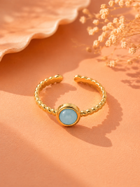 Bague PERLINA — Pierre Naturelle & Or 24k | Univers Aquatique