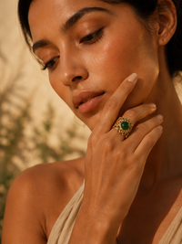 Bague CANOPÉE — Jade Vert & Or 24k | Univers Végétal