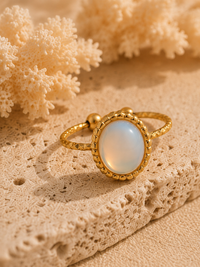 Bague ALIZÉ — Opale & Or 24k | Univers Aquatique