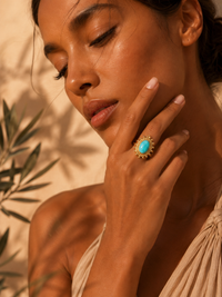 Bague AZURA — Amazonite & Or 24k | Univers Solaire