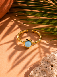 Bague PERLINA — Pierre Naturelle & Or 24k | Univers Aquatique