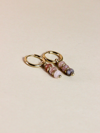 Mini créoles Kisha - pendantes avec pierre semi-précieuses