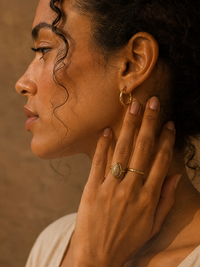 Bague ONDINE — Pierre Naturelle & Or 18k | Bague Ajustable - Univers Aquatique