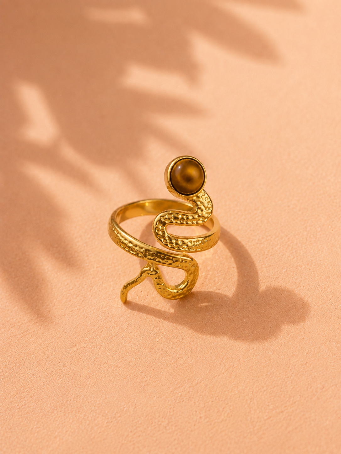 Bague TERRA — Œil de Tigre & Or 24k | Univers Terre