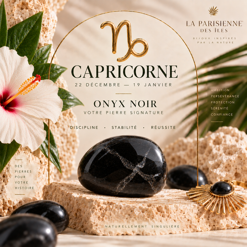 bijoux bohème astro capricorne onyx noir