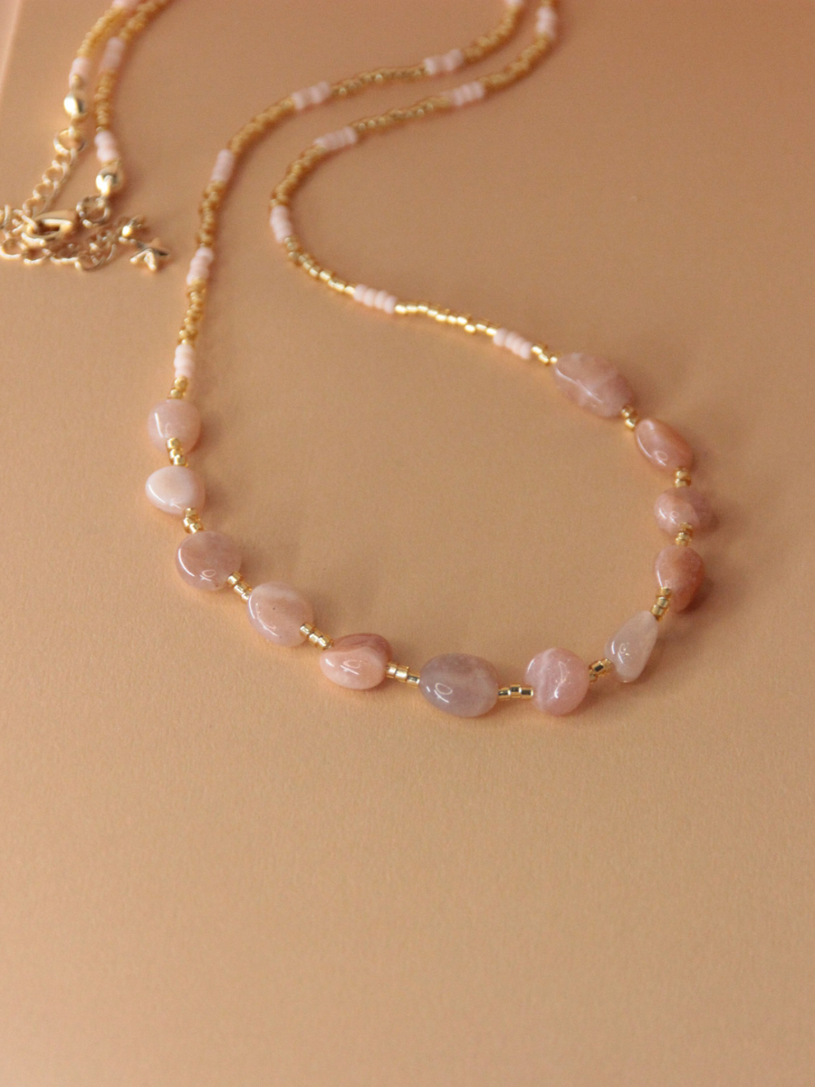 COLLIER MADDY  - Perles et pierres de soleil