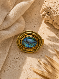 Bague OCÉANIDE — Abalone & Or 24k | Univers Aquatique