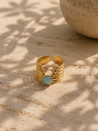 Bague MARÉA — Opale & Or 24k | Univers Aquatique