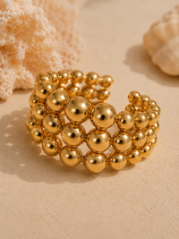 Bague HÉLIA — Billes Dorées Or 24k | Univers Solaire
