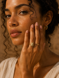 Bague ONDINE — Pierre Naturelle & Or 18k | Bague Ajustable - Univers Aquatique