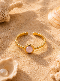 Bague PERLINA — Pierre Naturelle & Or 24k | Univers Aquatique
