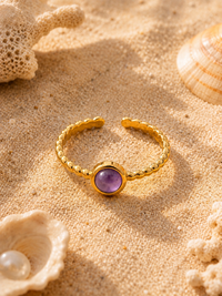 Bague PERLINA — Pierre Naturelle & Or 24k | Univers Aquatique