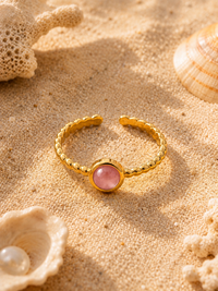 Bague PERLINA — Pierre Naturelle & Or 24k | Univers Aquatique