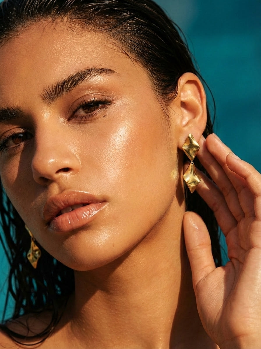 LADY PARIS – Boucles d'oreilles Losange Oversized Déstructurées
