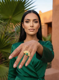 bague cocktail jade vert
