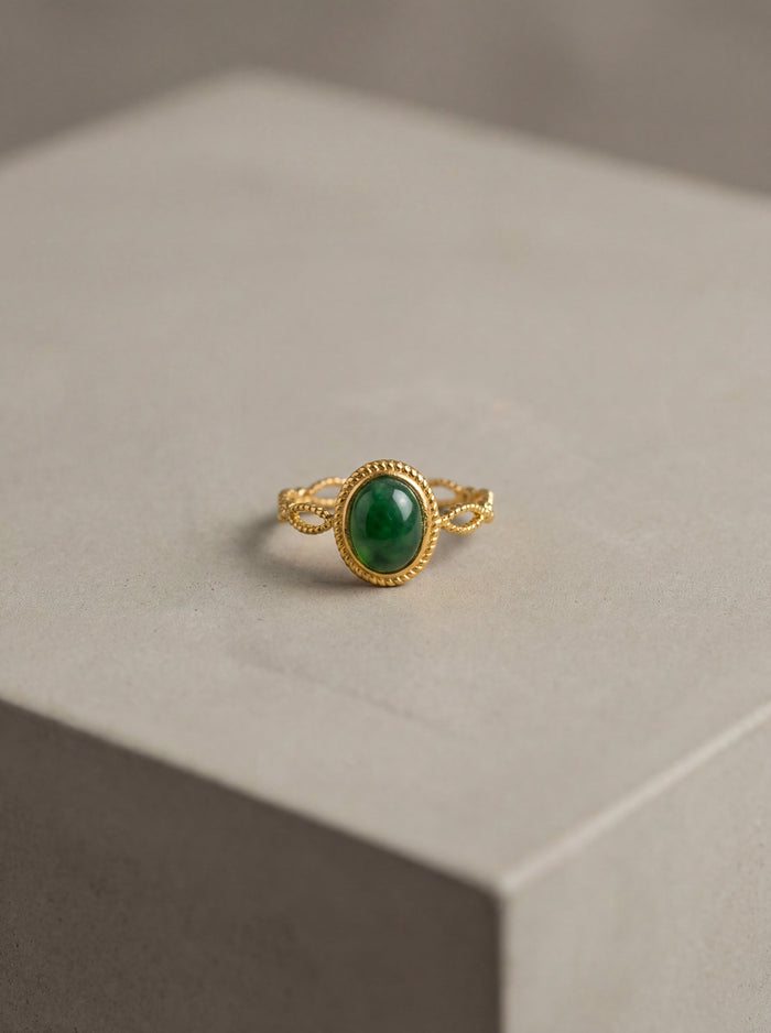 bague femme chic jade vert La Parisienne des îles 