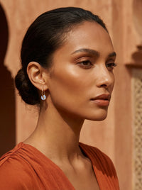 creoles acier inoxydable opale blanche