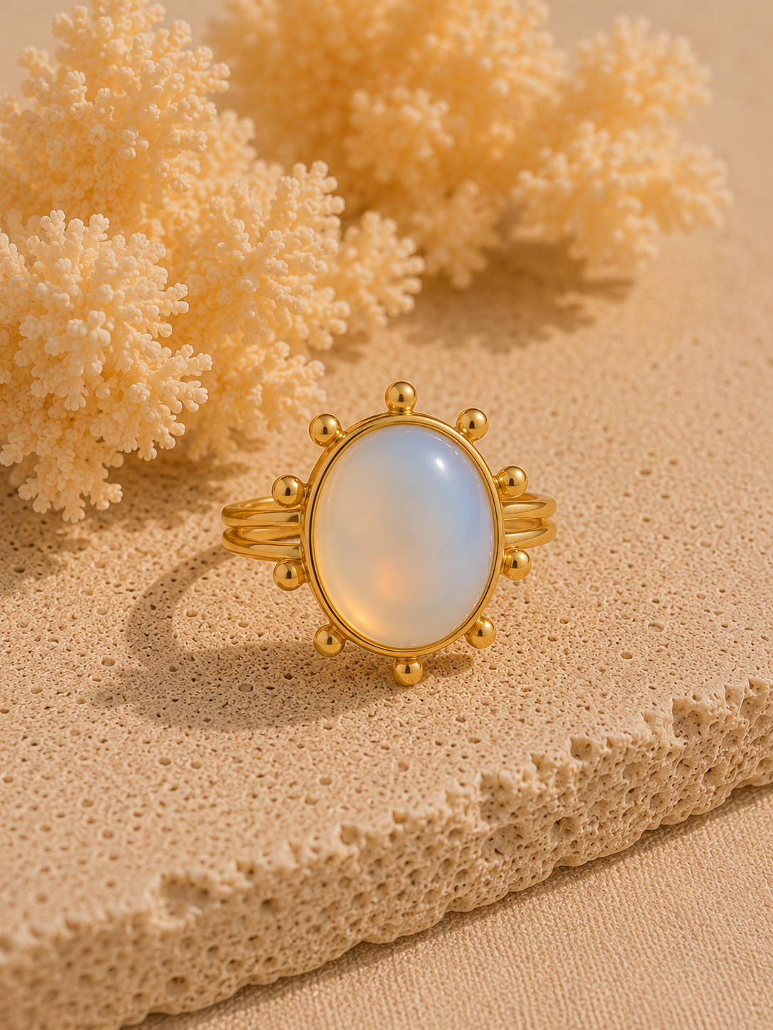 Bague SOLIS — Opale & Or 24k | Univers Solaire