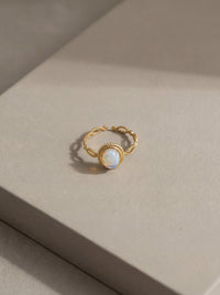 Bague Saint Germain | Pierre Naturelle Torsadée Plaquée Or – Univers Parisienne Chic