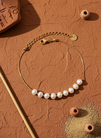 Bracelet Sweet Lily | Perles d'Eau Douce & Chaîne Dorée – Univers Parisienne chic