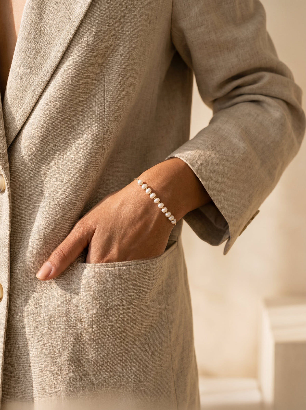 Bracelet Sweet Lily | Perles d'Eau Douce & Chaîne Dorée – Univers Parisienne chic