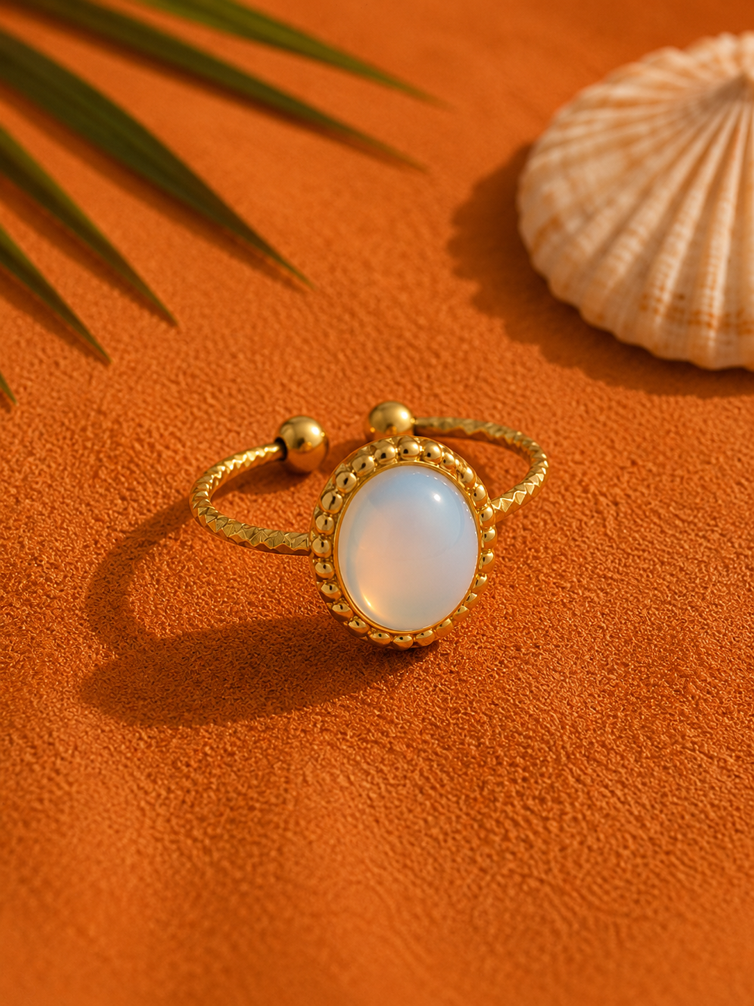 Bague ALIZÉ — Opale & Or 24k | Univers Aquatique
