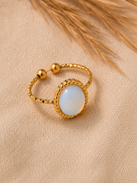 Bague ALIZÉ — Opale & Or 24k | Univers Aquatique