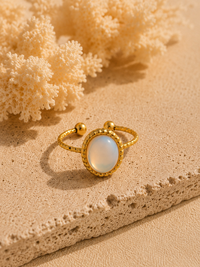 Bague ALIZÉ — Opale & Or 24k | Univers Aquatique