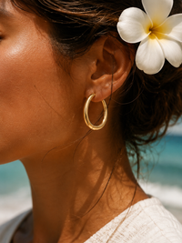 Boucles d'Oreilles Zano | Créoles Ovales Dorées – Univers Tropical