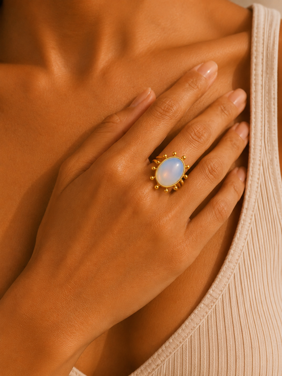 Bague SOLIS — Opale & Or 24k | Univers Solaire