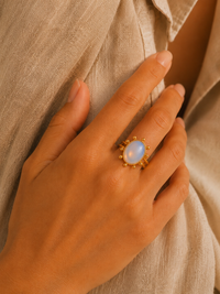 Bague SOLIS — Opale & Or 24k | Univers Solaire
