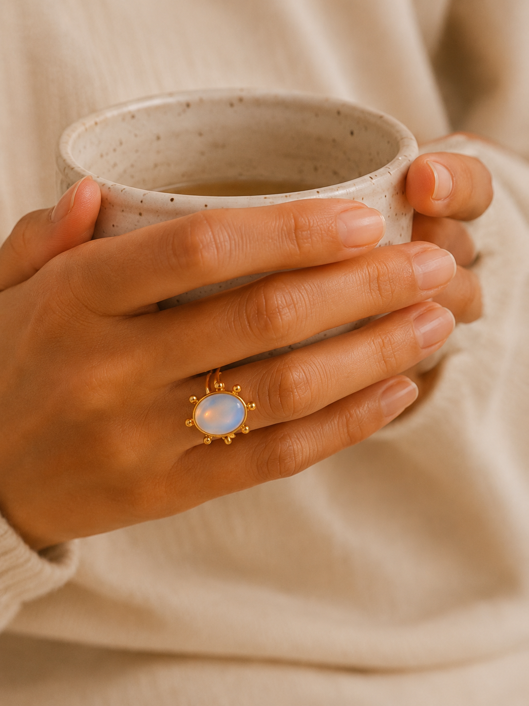 Bague SOLIS — Opale & Or 24k | Univers Solaire