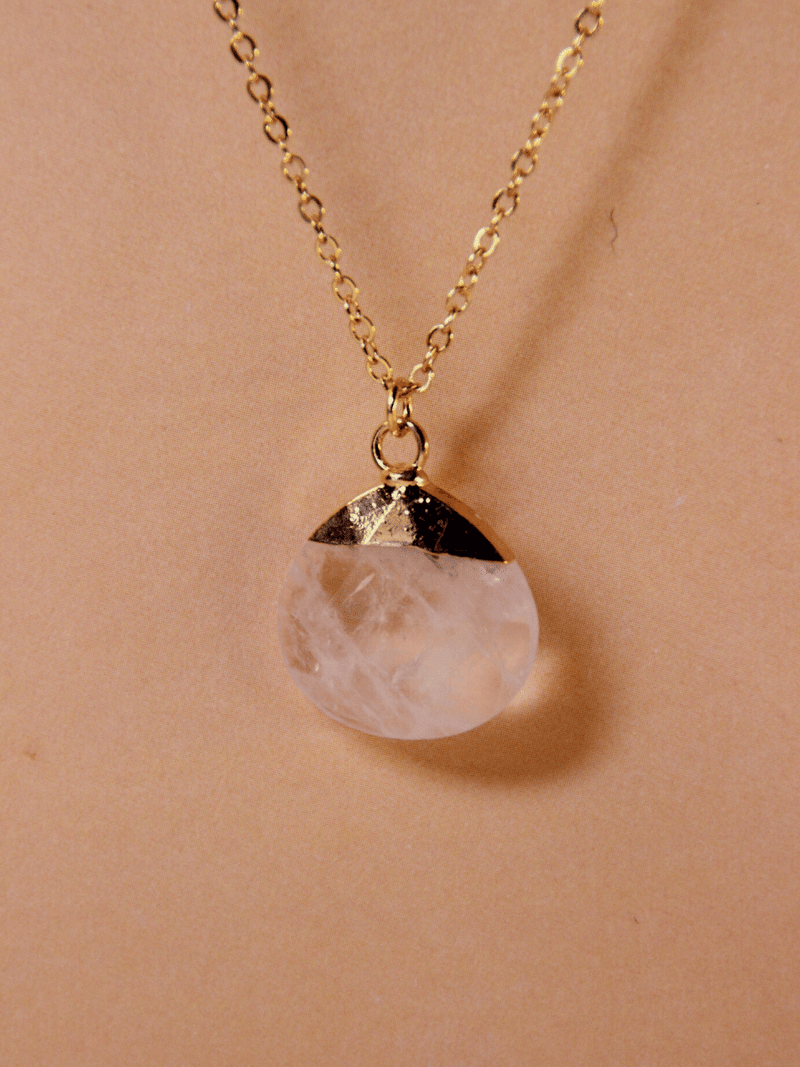 collier boheme pendentif quartz