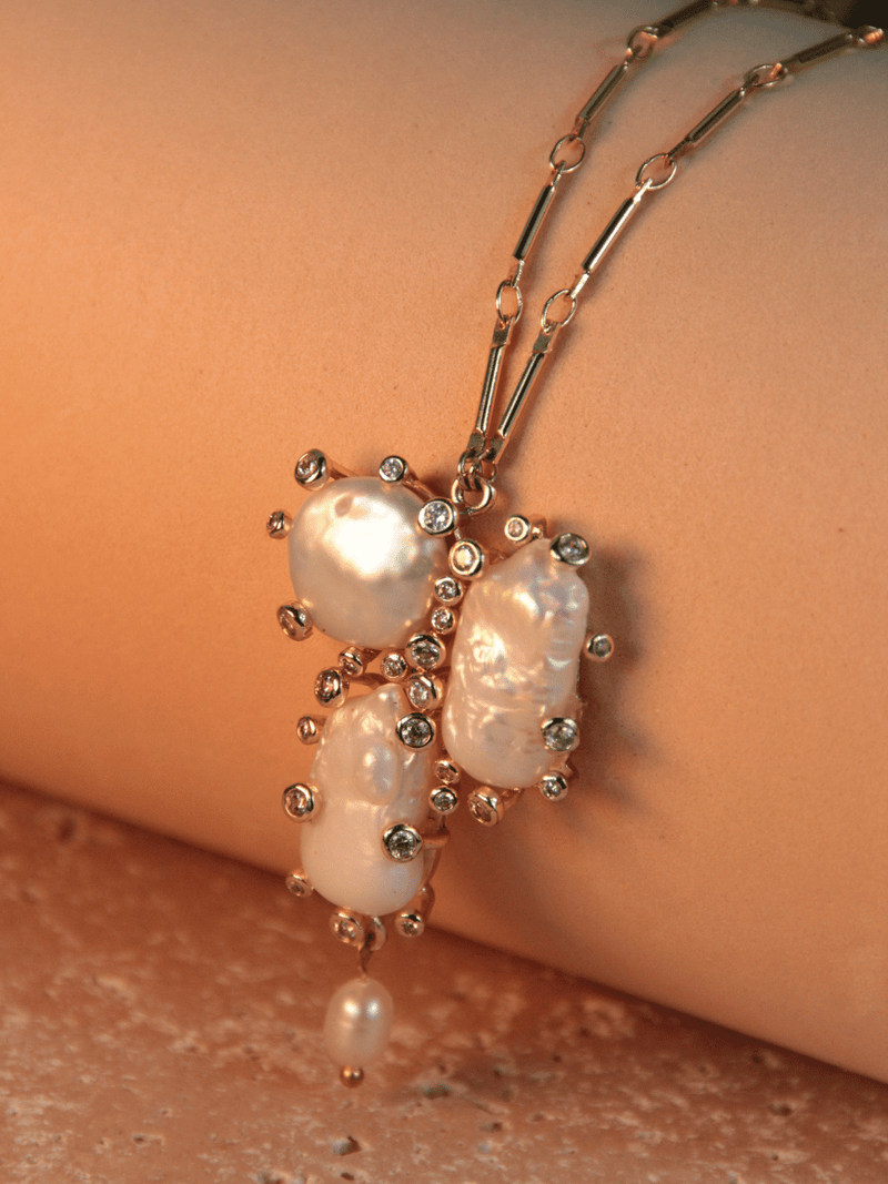 collier boho chic perles baroque naturelles