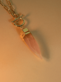 Collier boho chic quartz rose