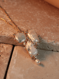 Collier femme perles baroques sertie zircon