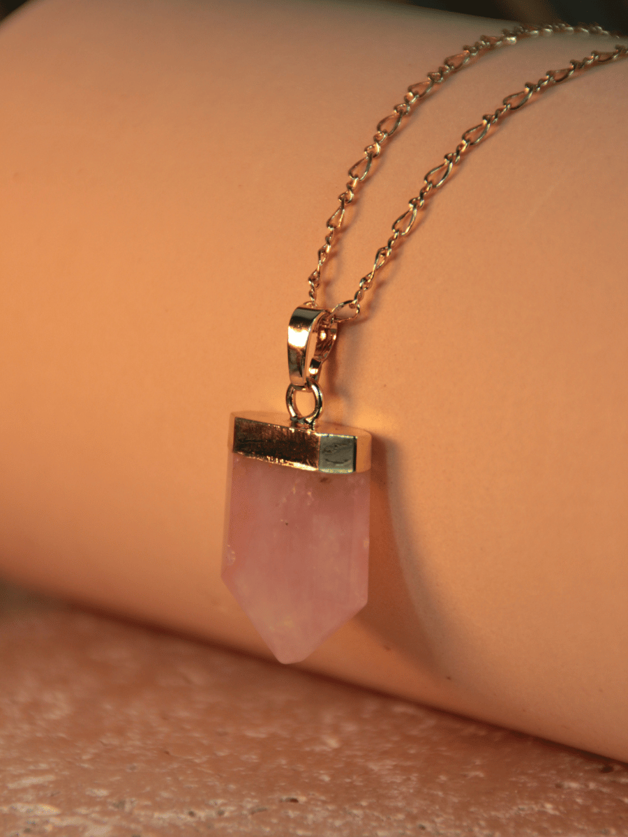 Collier femme quartz rose