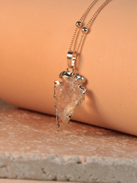 Collier femme silex quartz naturel