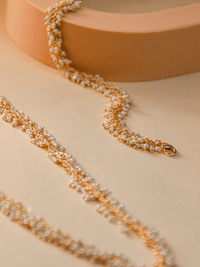 collier chaine billes boheme perles d'eau douce