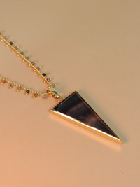 Collier pendentif triangule en fluorite