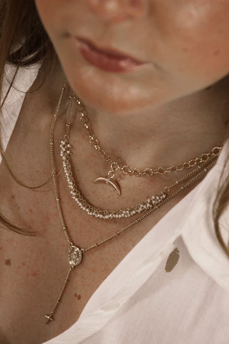 collier croissant lune pierre diamant zircon bijoux boheme 